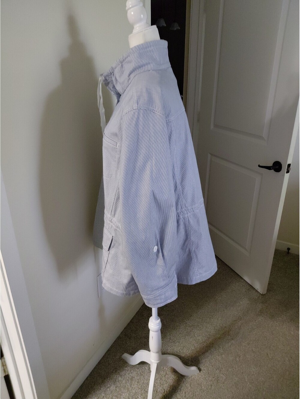 Talbots Stripe Twill Jacket Light Blue Size 2X Excellent Condition #785 - Picture 6 of 11